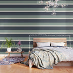 Navy Gray Blue Green and Cream Minimalist Color Block Wallpaper Gallery Image 3