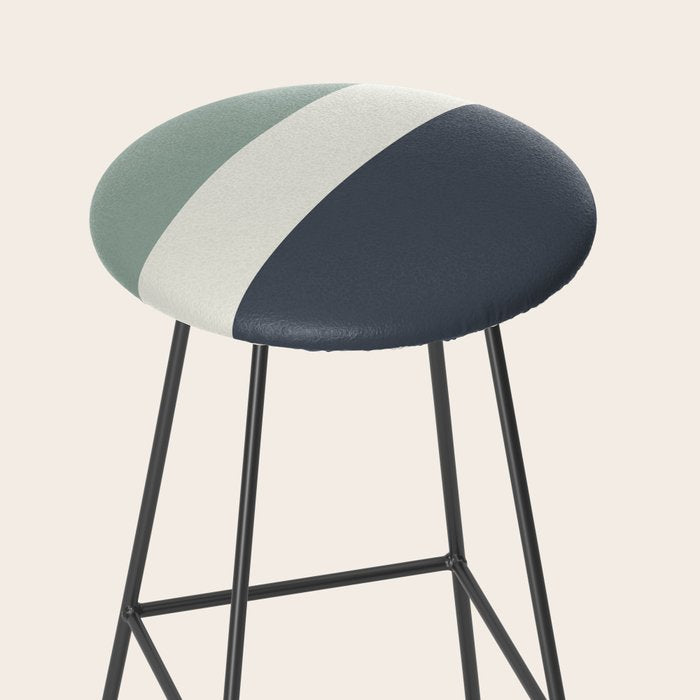 Navy Gray Blue Green and Cream Minimalist Color Block Stool Gallery Image 2