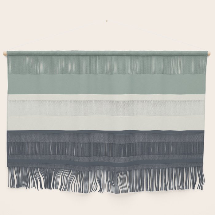 Navy Gray Blue Green and Cream Minimalist Color Block Wall Hanging Gallery Image 1