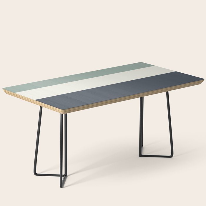 Navy Gray Blue Green and Cream Minimalist Color Block Coffee Table Gallery Image 1
