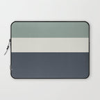 Navy Gray Blue Green and Cream Minimalist Color Block Laptop Sleeve Gallery Image 1