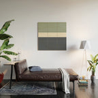 Navy Gray Blue Green and Cream Minimalist Color Block Wood Wall Art Gallery Image 2