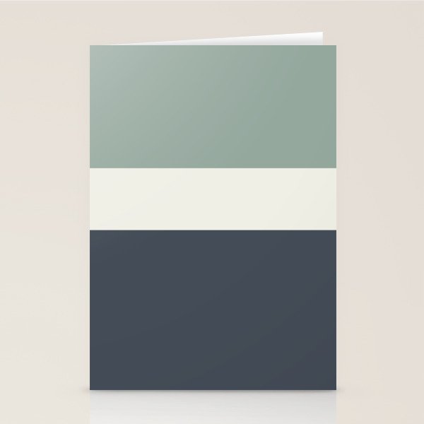 Navy Gray Blue Green and Cream Minimalist Color Block Stationery Card Gallery Image 2