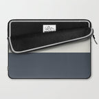 Navy Gray Blue Green and Cream Minimalist Color Block Laptop Sleeve Gallery Image 2