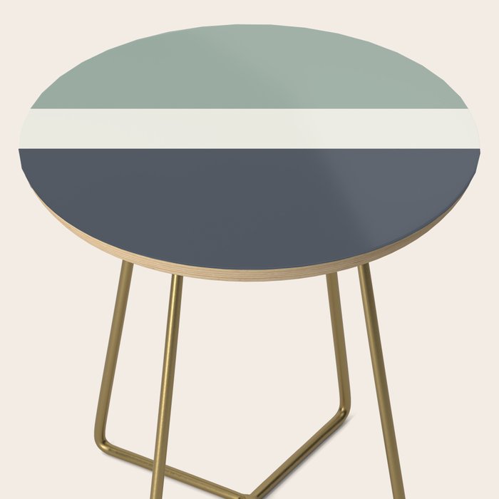 Navy Gray Blue Green and Cream Minimalist Color Block Side Table Gallery Image 2