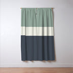 Navy Gray Blue Green and Cream Minimalist Color Block Window Curtain Gallery Image 3