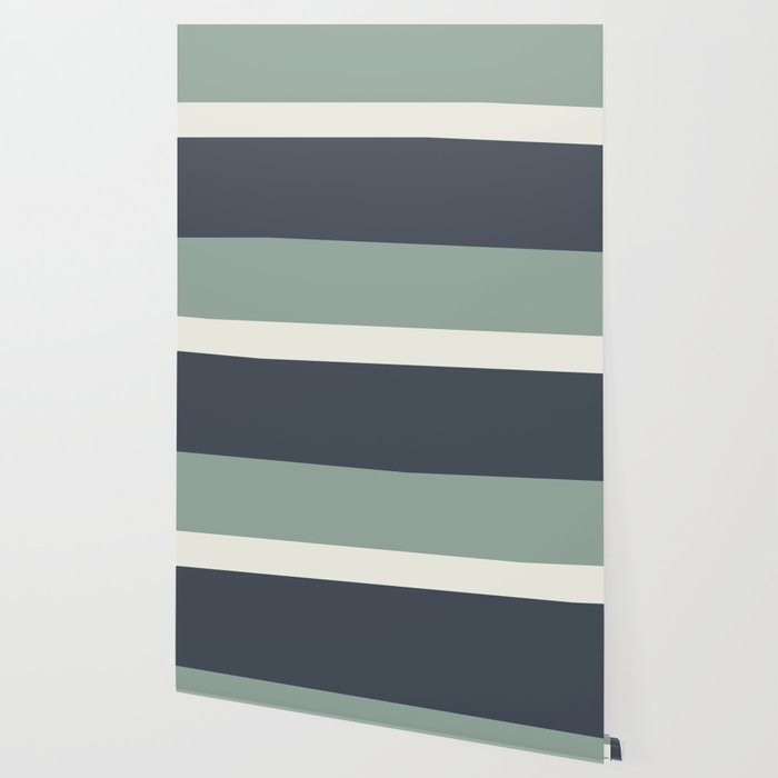 Navy Gray Blue Green and Cream Minimalist Color Block Wallpaper Gallery Image 2