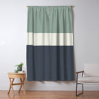 Navy Gray Blue Green and Cream Minimalist Color Block Window Curtain Gallery Image 5