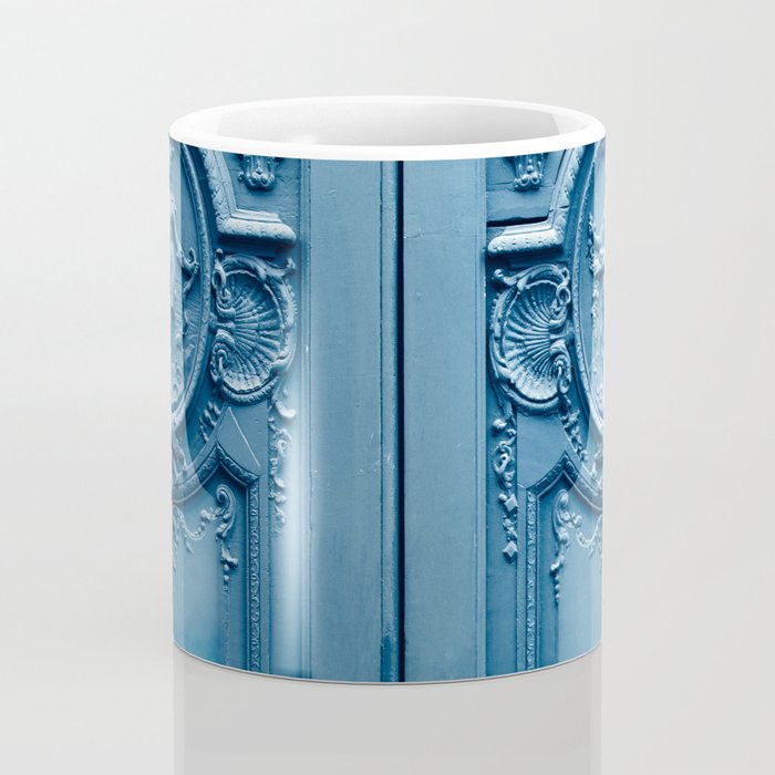Classic Blue Door in Paris, Architecture Photography Coffee Mug Gallery Image 4