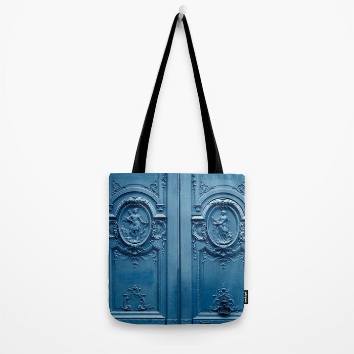 Classic Blue Door in Paris, Architecture Photography Tote Bag Gallery Image 2
