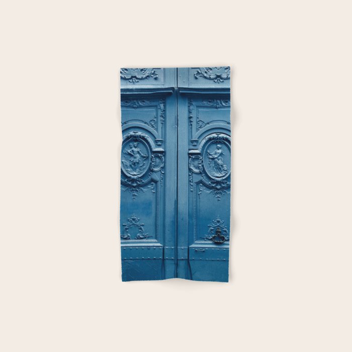 Classic Blue Door in Paris, Architecture Photography Towels Gallery Image 1