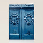 Classic Blue Door in Paris, Architecture Photography Stationery Card Gallery Image 2