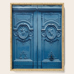 Classic Blue Door in Paris, Architecture Photography Serving Tray Gallery Image 1