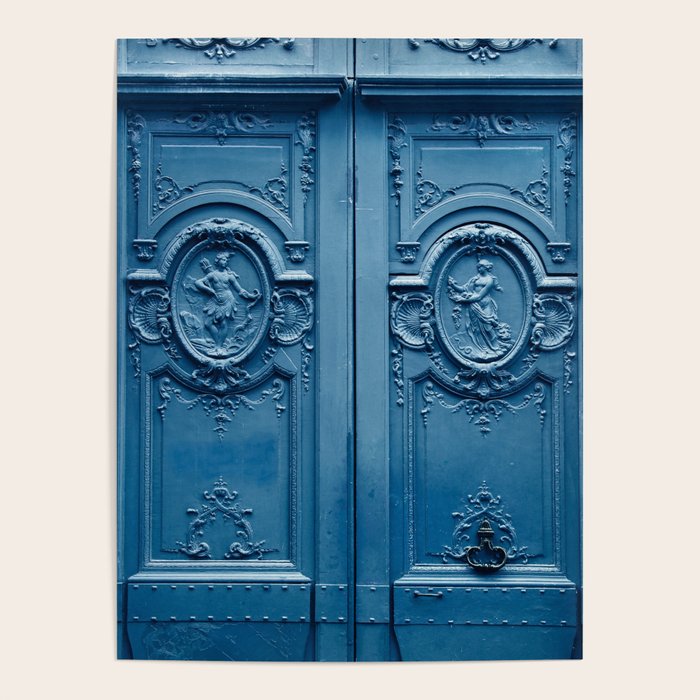 Classic Blue Door in Paris, Architecture Photography Poster Gallery Image 4