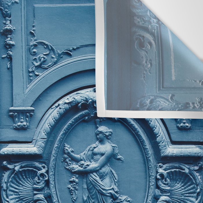 Classic Blue Door in Paris, Architecture Photography Wall Tapestry Gallery Image 3