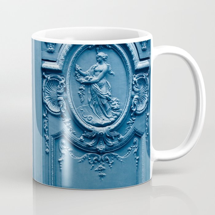 Classic Blue Door in Paris, Architecture Photography Coffee Mug Gallery Image 1