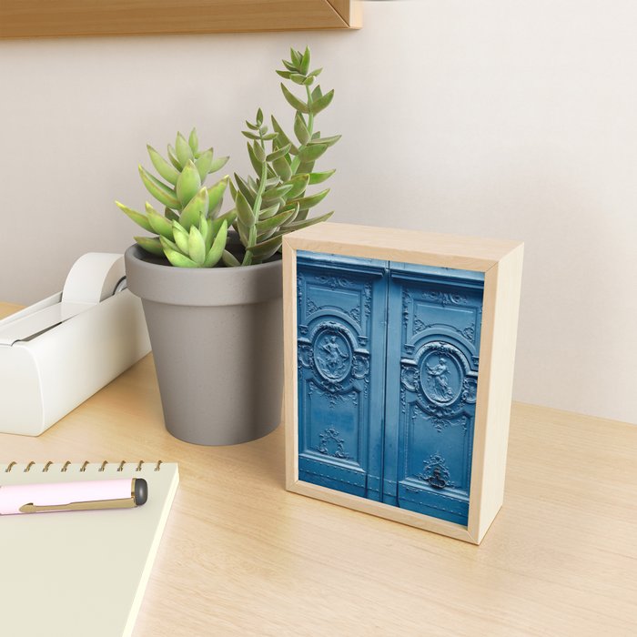 Classic Blue Door in Paris, Architecture Photography Mini Art Print Gallery Image 2