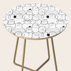 Funny diverse people crowd cartoon pattern Side Table Gallery Image 2
