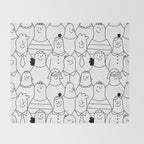 Funny diverse people crowd cartoon pattern Throw Blanket Gallery Image 2