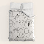 Funny diverse people crowd cartoon pattern Comforter Gallery Image 6