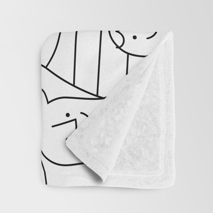 Funny diverse people crowd cartoon pattern Throw Blanket Gallery Image 3