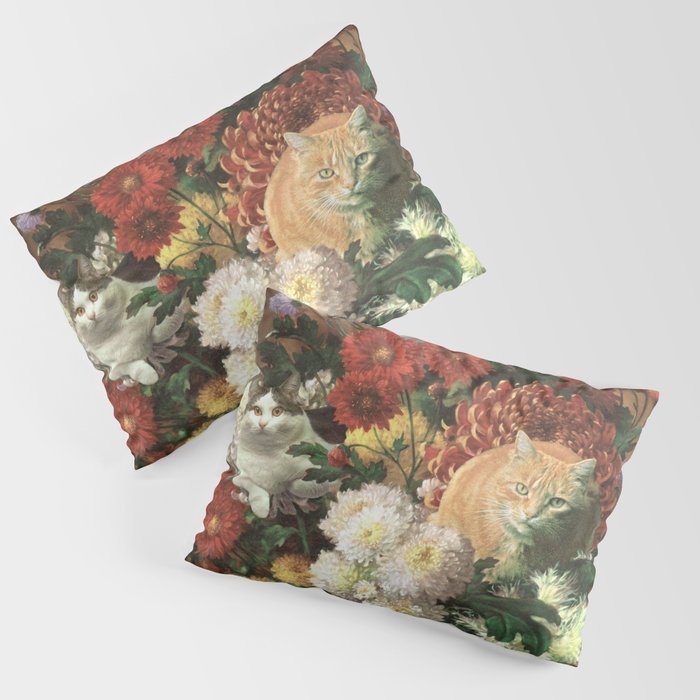 Flower Cats - Botanical cat arrangement Pillow Sham Gallery Image 3