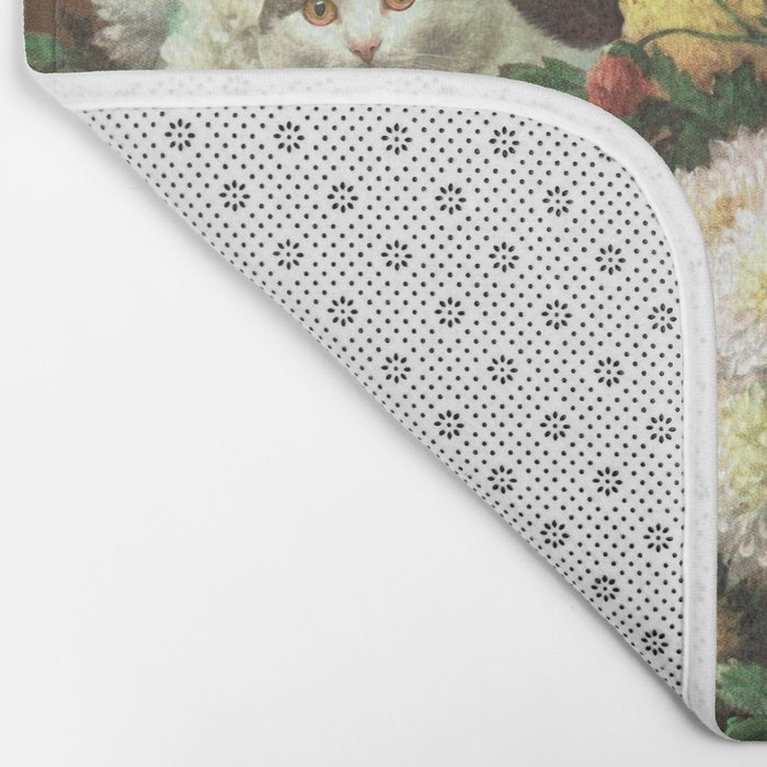 Flower Cats - Botanical cat arrangement Bath Mat Gallery Image 2