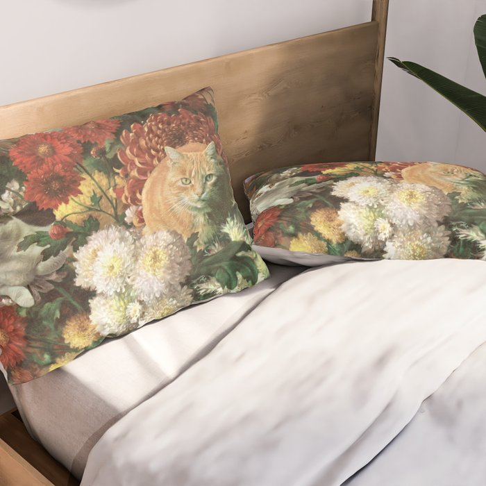 Flower Cats - Botanical cat arrangement Pillow Sham Gallery Image 2
