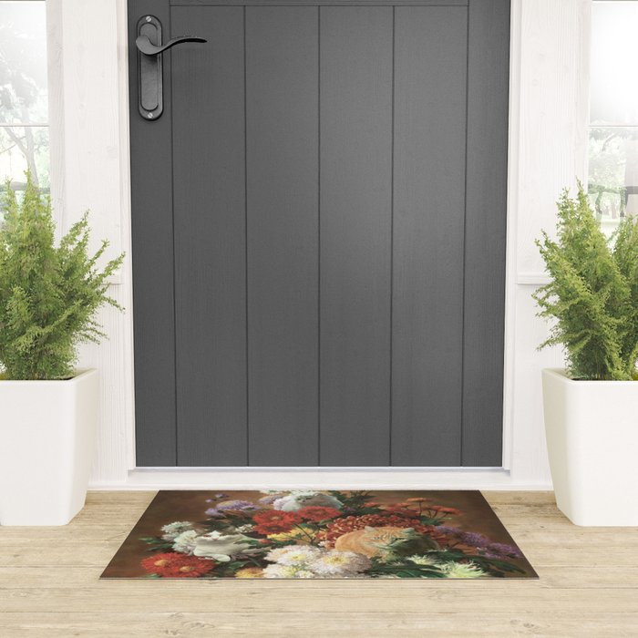 Flower Cats - Botanical cat arrangement Welcome Mat Gallery Image 3