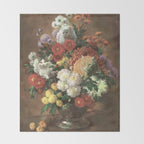 Flower Cats - Botanical cat arrangement Throw Blanket Gallery Image 2