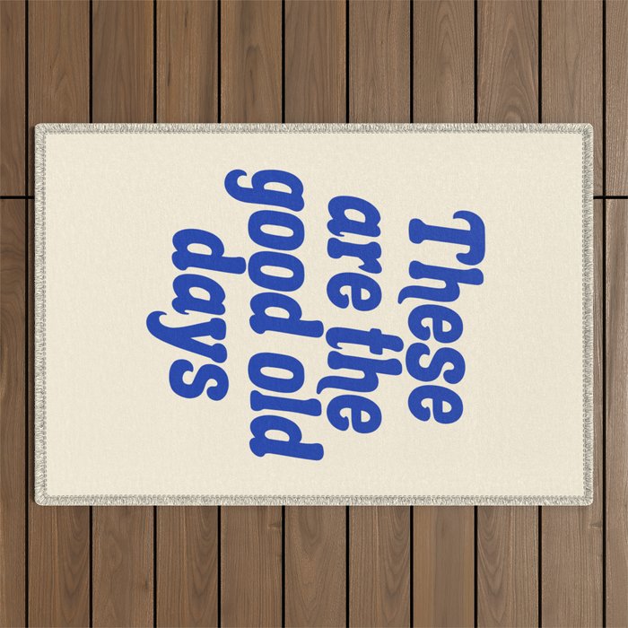 These Are The Good Old Days (Blue Beige) Outdoor Rug Gallery Image 1