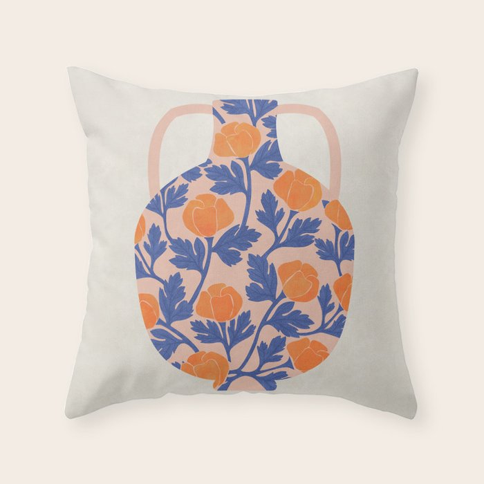 Vase and roses collection Throw Pillow Gallery Image 1