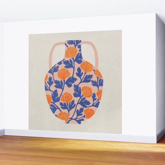 Vase and roses collection Wall Mural Gallery Image 2