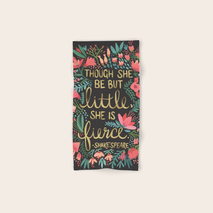 Little & Fierce on Charcoal Bath Towel Gallery Image 1