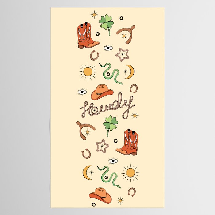 Howdy - Lucky Western Charms Tablecloth Gallery Image 2