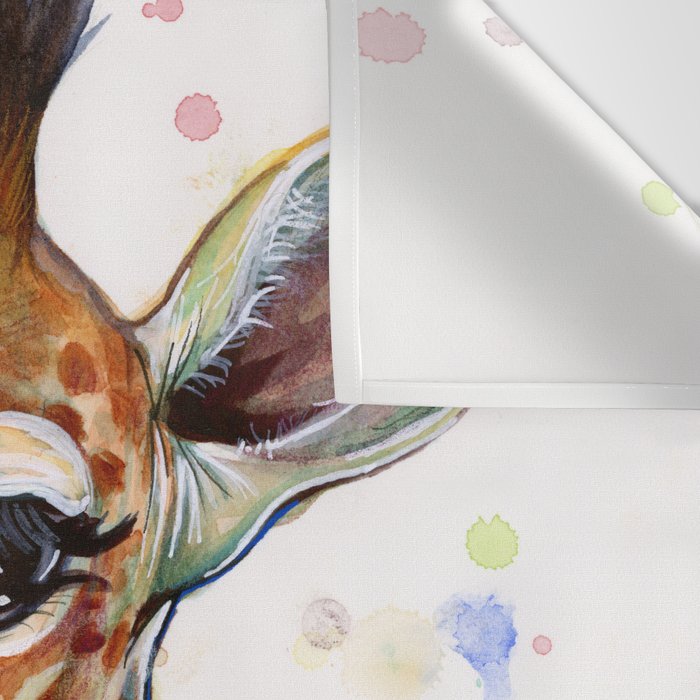 Giraffe Baby Watercolor Wall Tapestry Gallery Image 3