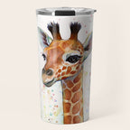 Giraffe Baby Watercolor Travel Mug Gallery Image 1