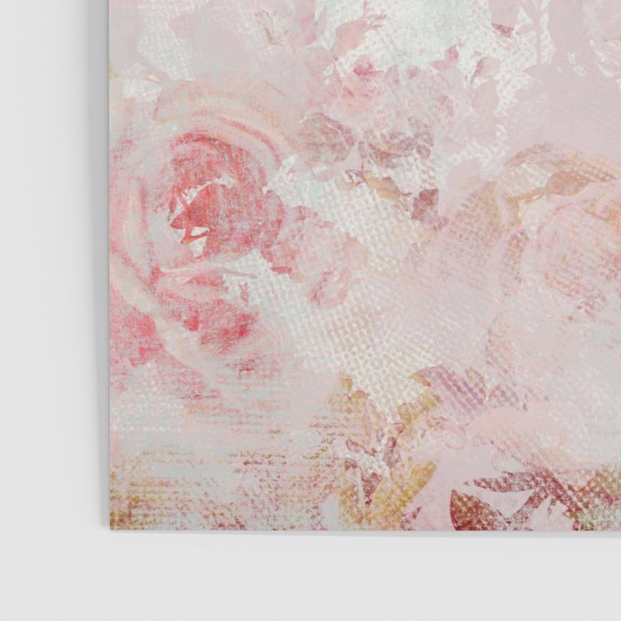Vintage Floral Rose Roses painterly pattern in pink Poster Gallery Image 3