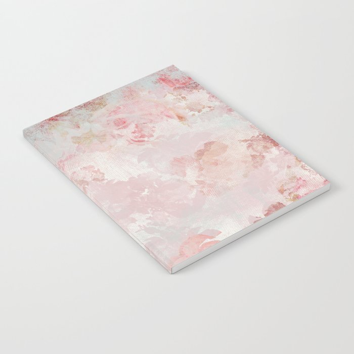 Vintage Floral Rose Roses painterly pattern in pink Notebook Gallery Image 2