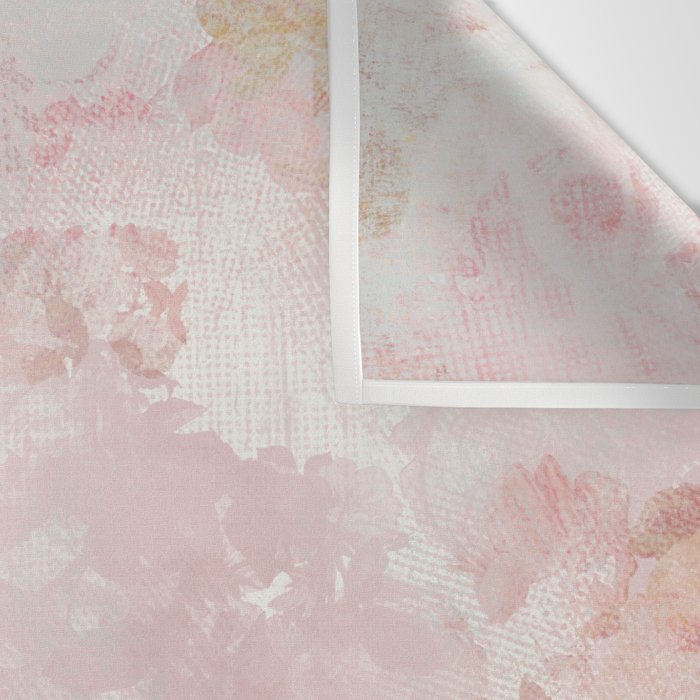 Vintage Floral Rose Roses painterly pattern in pink Wall Tapestry Gallery Image 3