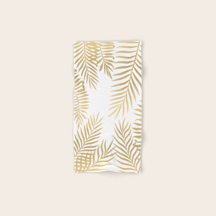 Gold palm leaves Bath Towel Gallery Image 1