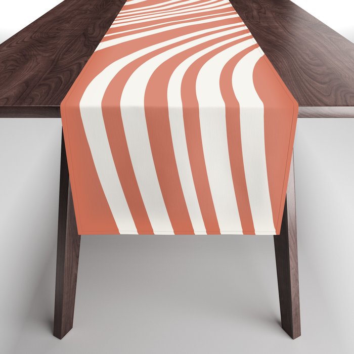 Wavy Stripes XLVII - Brick Red Table Runner Gallery Image 1