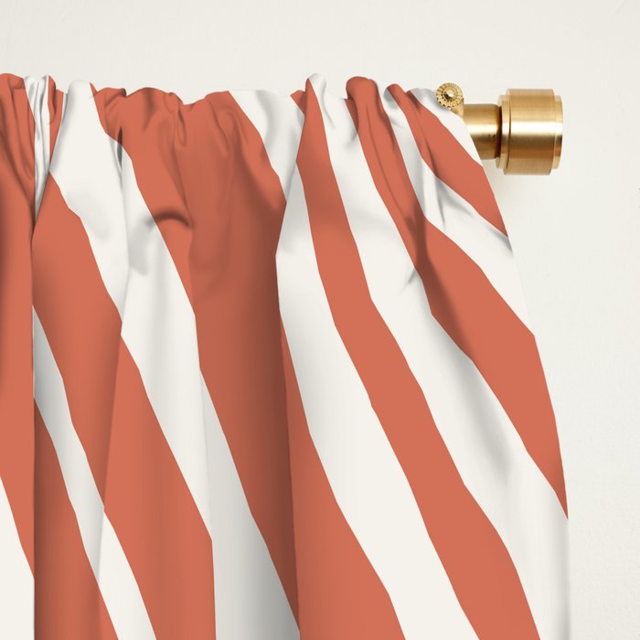 Wavy Stripes XLVII - Brick Red Window Curtain Gallery Image 2