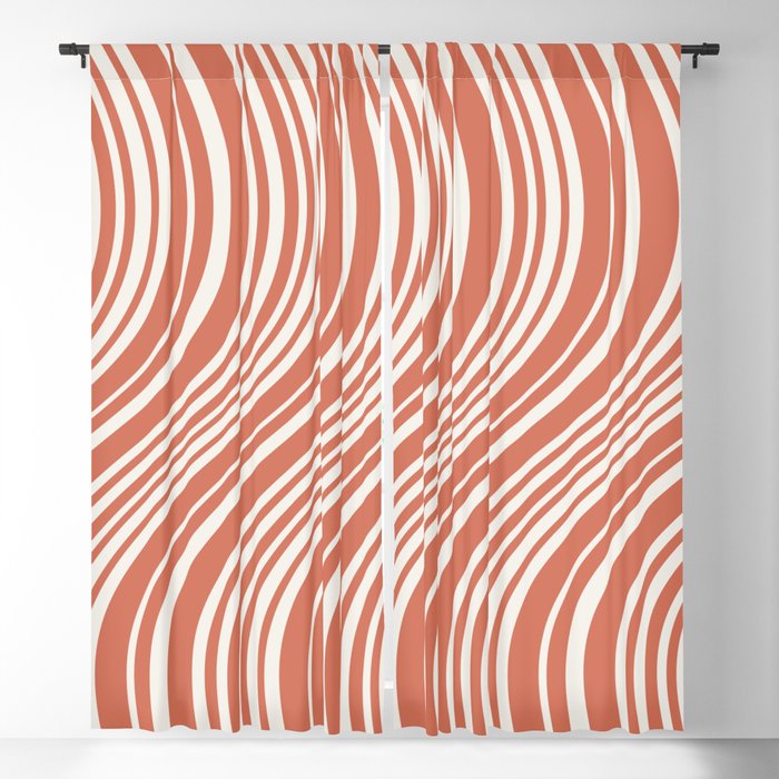 Wavy Stripes XLVII - Brick Red Window Curtain Gallery Image 5