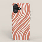 Wavy Stripes XLVII - Brick Red iPhone Case Gallery Image 1