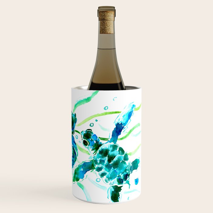 Sea Turtles, Turquoise blue Design Wine Chiller Gallery Image 3