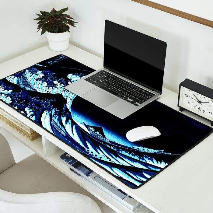 Midnight Great Wave: Enigmatic Depths Desk Mat Gallery Image 2