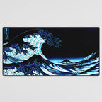 Midnight Great Wave: Enigmatic Depths Desk Mat Gallery Image 3