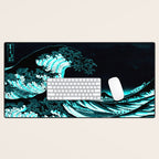 The Great Wave : Dark Teal Desk Mat Gallery Image 1