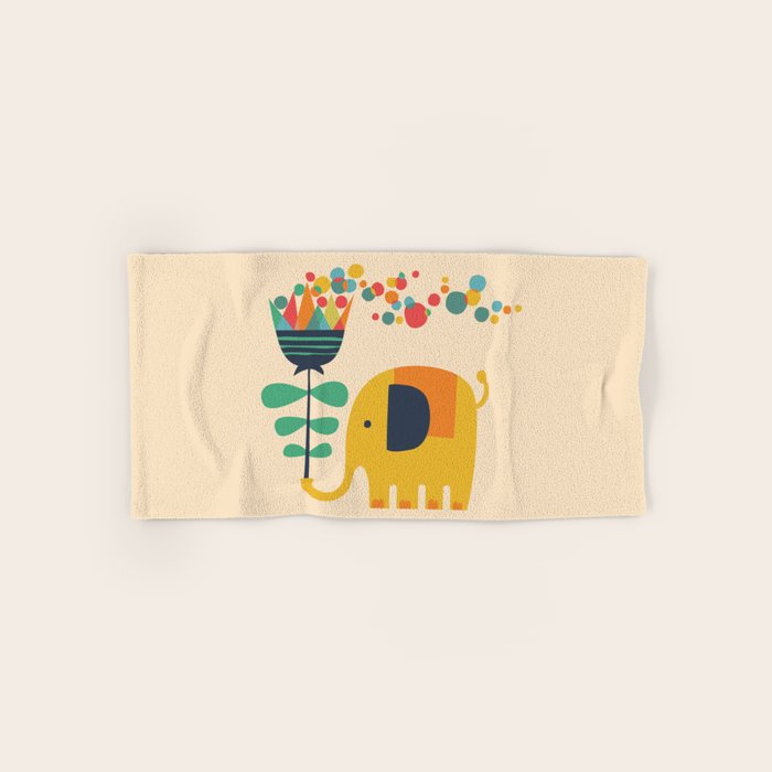 Elephant with giant flower Bath Towel Gallery Image 1